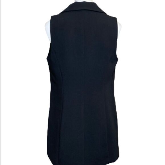 Katherine Barclay Montreal black open front sleeveless long line blazer XS - Picture 9 of 16